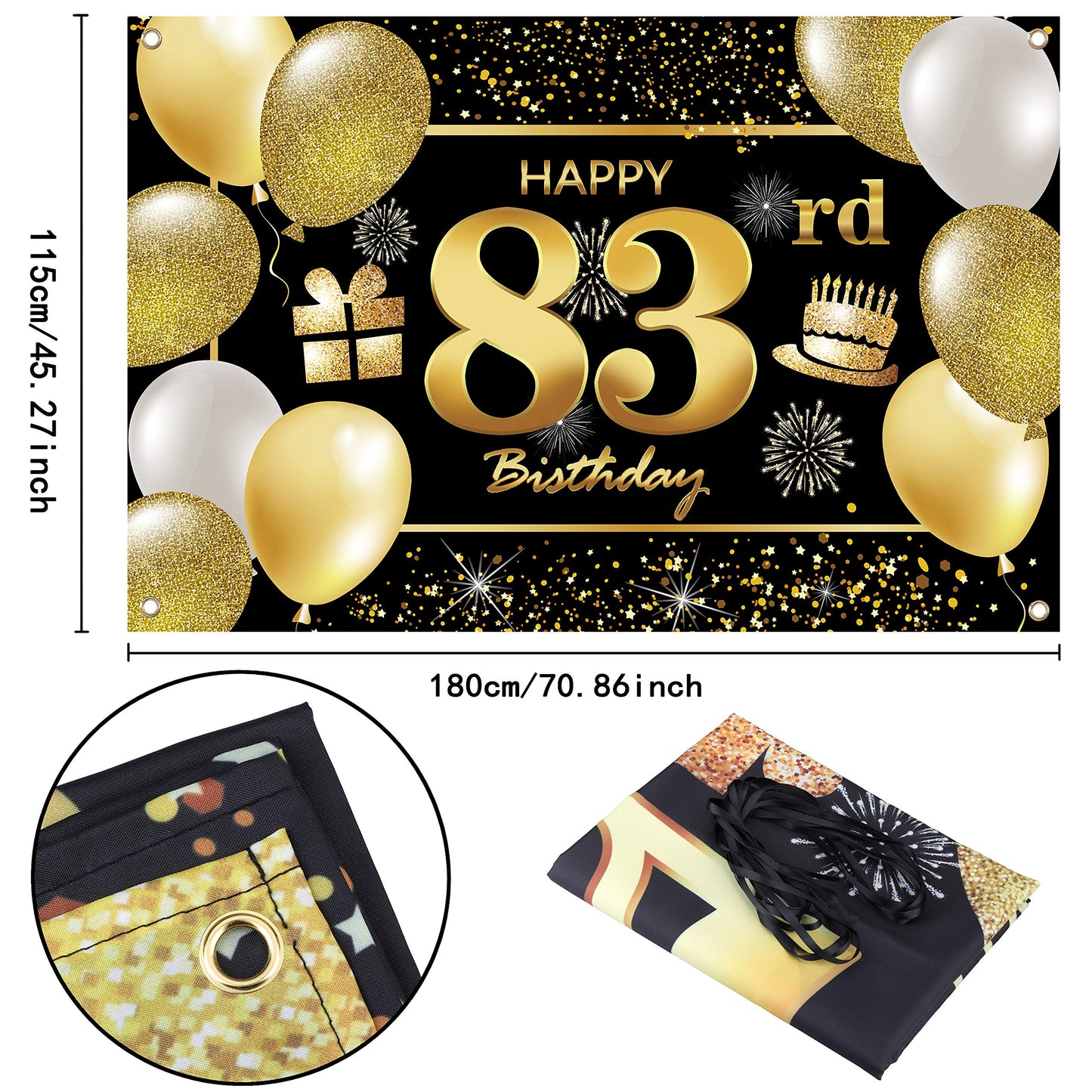 83Rd Happy Birthday Banner Birthday Decorations For Men Birthday Party Decorations Birthday Backdrop