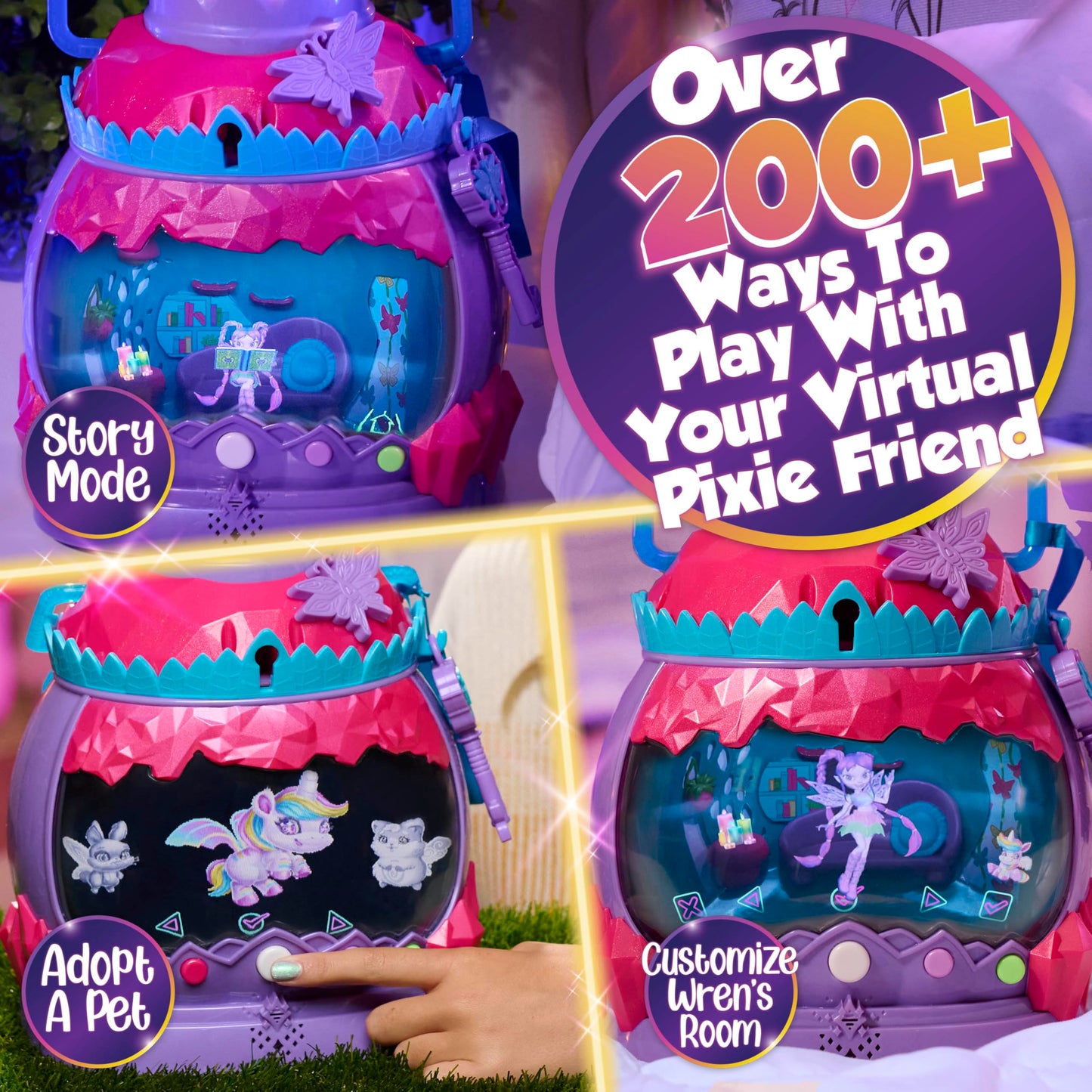 Holobrite Pixie Lantern, Virtual Dancing And Interactive Games, Includes 5-Inch Pixie Doll, Over 200 Ways To Play