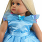 American Fashion World Blue Gown with Butterflies for 18-Inch Dolls | enhanced Quality & Trendy Design | Dolls Clothes | Outfit Fashions for Dolls for Popular Brands