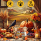 Gognome 2-Pack Thanksgiving Scarecrow Figurines With Inspirational Autumn Plaques - Durable Resin 5.5'' Thanksgiving Table Decor