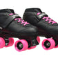 Epic Skates Super Nitro Quad Speed Roller Skates, Adult 7, Black/Pink, Nylon Material