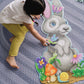 Peaceable Kingdom Shimmery Bunny Shaped 41 Piece Floor Puzzle, 3 Feet X 2 Feet - Great Easter Basket Stuffers And Easter Gifts For 3 Year Olds, 4 Year Olds & Up