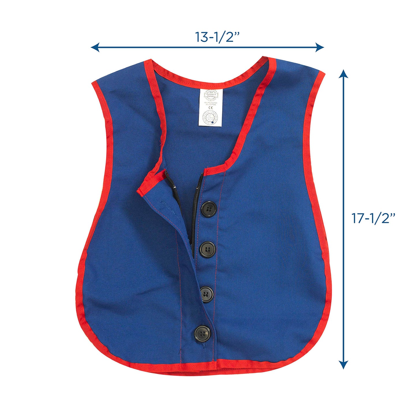 Children'S Factory Manual Dexterity Combo Zipper/Button Vest Classroom Furniture (Cf361-319) Blue 17.5 X 13.5