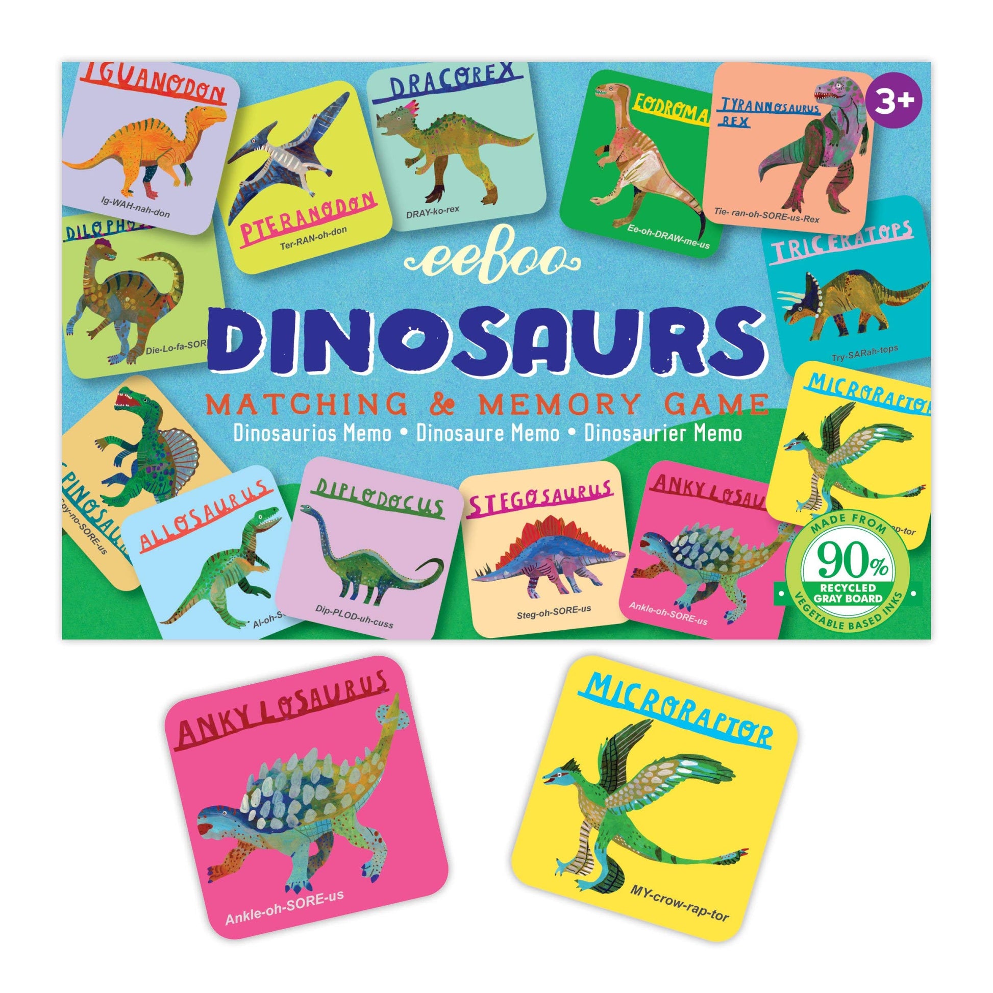 Eeboo Memory Eeboo Dinosaurs Little Memory And Matching Game, 3 Years – Toytooth