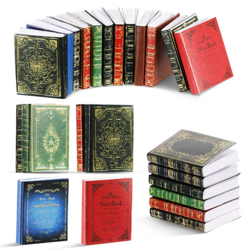 30 Pieces 1:12 Scale Miniatures Dollhouse Books Assorted Timeless Miniatures Books Mini Books Model Miniature Dollhouse Accessories Toy Supplies For Boys Girls Doll Houses(Vintage Style)