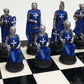 Medieval Times Crusades RED & Blue Maltese Knight Set of Chess Men Pieces Hand Painted - NO Board