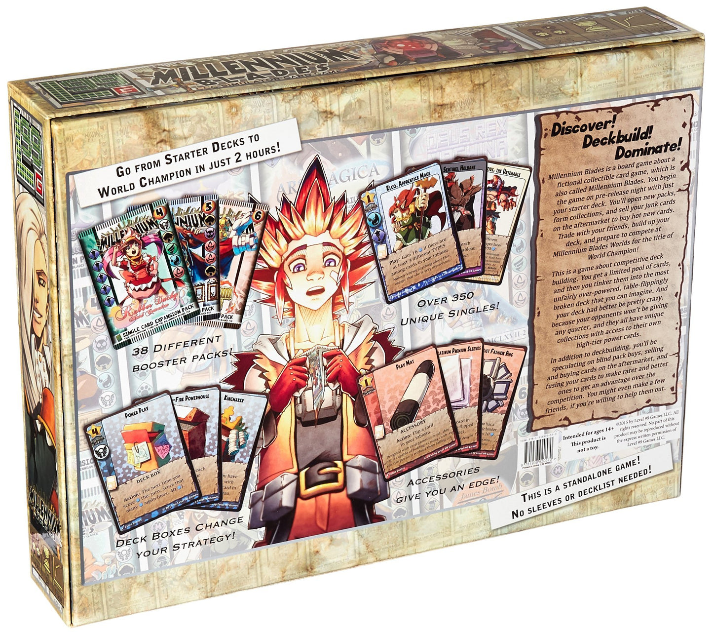 Level 99 Games Millennium Blades Board Game | CCG Simulator | 2-5 Players | Ages 14+ | Cardboard | Model L99-MB001