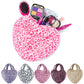 Glovelya Valentine'S Day Gifts Plush Handbag Heart-Shaped Fluffy Hand Carrying Bag In Pink And White Leopard Print, Soft And Tex