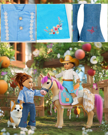 American 18-Inch Doll Clothes, 8 Sets Doll Clothing And Accessories For 18 Inch Doll, Baby Doll Dress Up Toys For Girls Kids