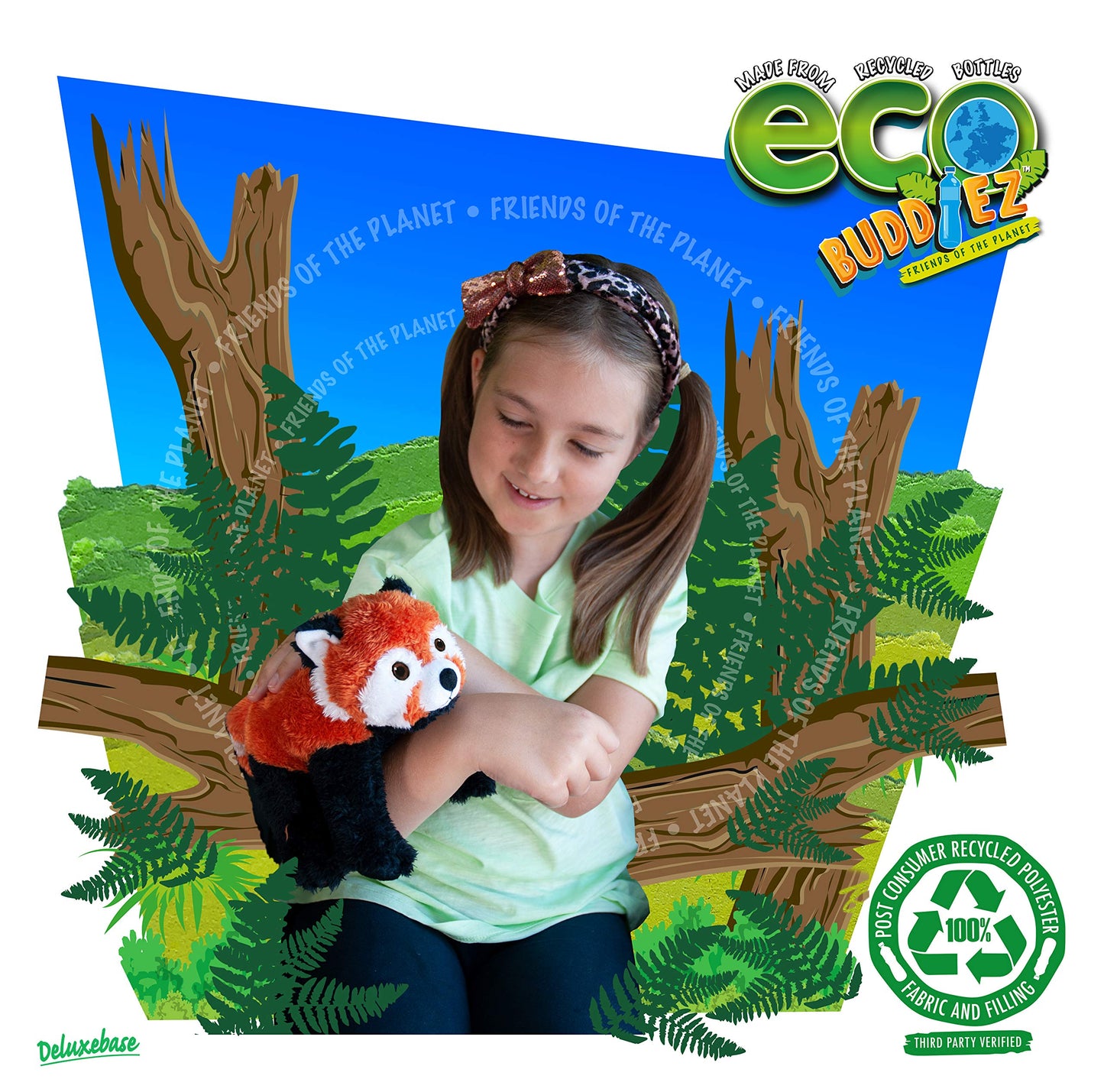 Ecobuddiez - Red Panda From Deluxebase. 8 Inch Red Panda Plush Toy. Eco Friendly Child Safe Panda Stuffed Animal Made From Recyc