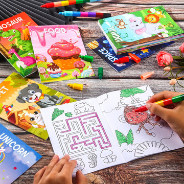 24 Coloring Books For Kids Party Favors Bulk Mini Coloring Books For Ages 4-8-12 Small Activity Books For Unicorn Dinosaur Merma