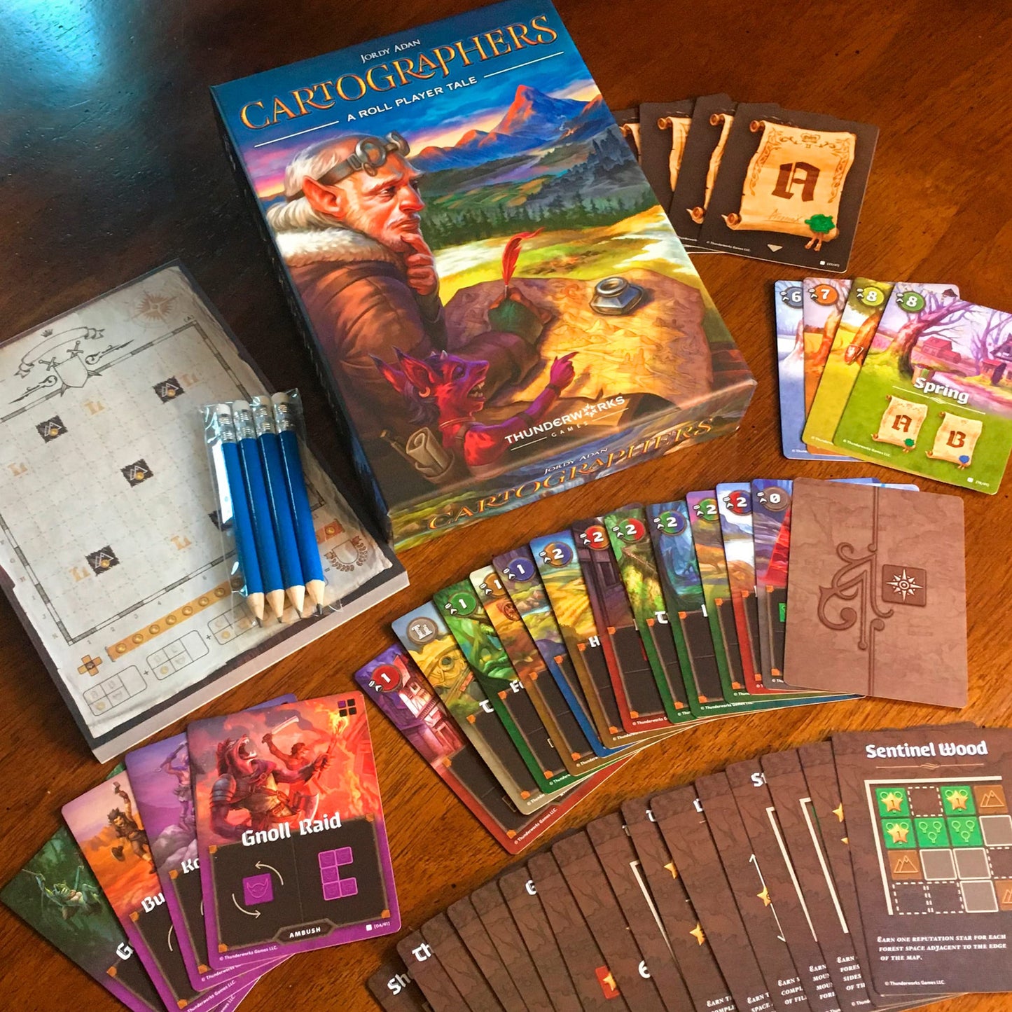 Thunderworks Games Cartographers: A Roll Player Tale - Strategy Board Game, Medium Size, Paper, 1-100 Players, 30-45 Minutes