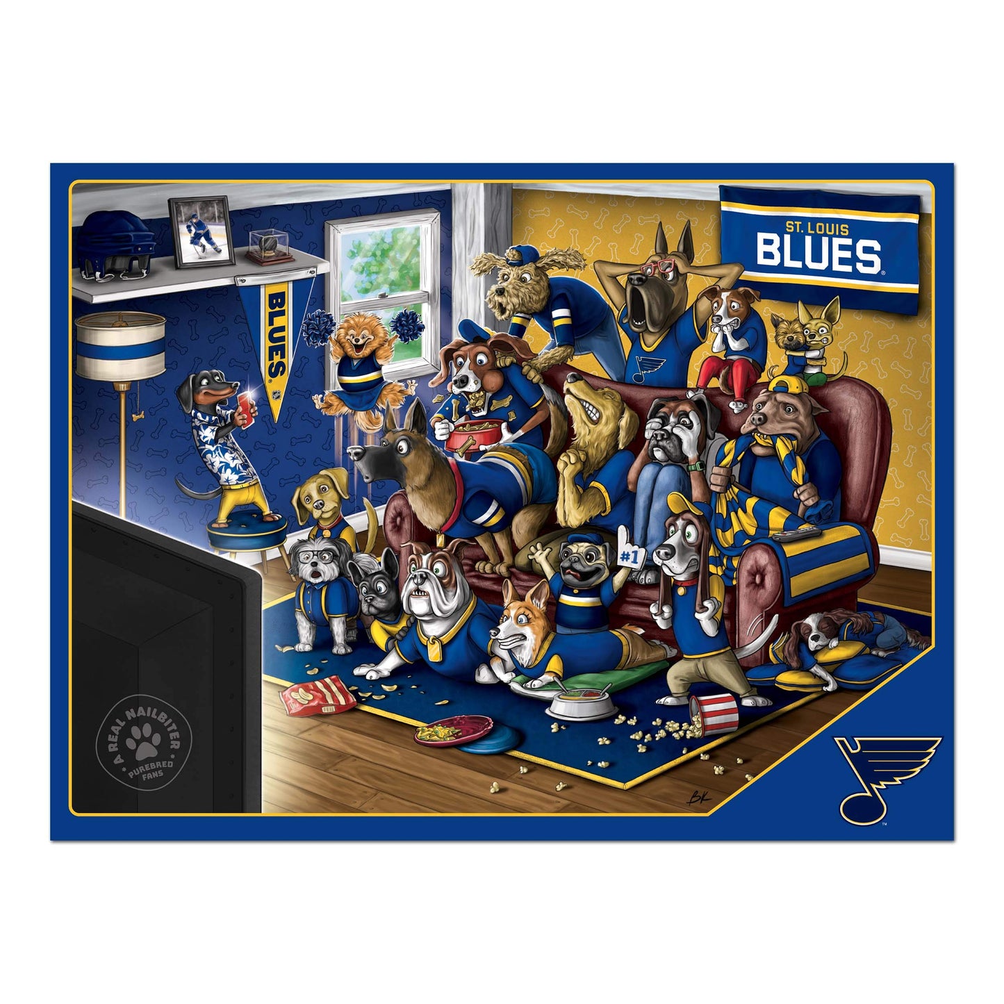 Youthefan Nhl St. Louis Blues Purebred Fans 500Pc Puzzle - A Real Nailbiter