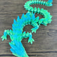 Munnygrubbers - Xl 26' Crystal Dragon Fidget Toy - Heavy Duty - 3D Printed Flexible Articulating Dragon Plastic Collectible Figurine - Surprise Egg Compatible - (Spring Dragon)