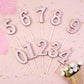 PHD CAKE 2.76 Inch Modern Rose Gold 7 Birthday Candles, Cake Number Candles for Party Celebration