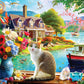Springbok Crisp Morning 1000 Piece Jigsaw Puzzle For Adults And Families - Features A Cat Enjoying A Lakeside View - Finished Si