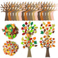 3sscha 24 Pack Fall Themed Foam Tree Sticker Craft for Kids - DIY Self-Adhesive Leaves Pumpkin Acorn Glitter Sticker Art Project