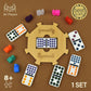Queensell Mexican Train Dominoes Set Double 15, Dominoes Set For Adults And Family, Mexican Train Double 15 Dominoes Set Colored Dot - 136 Tiles, 9 Trains, Wooden Hub, Aluminum Case (Double 15)