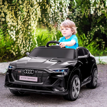 Aosom 12V Kids Electric Ride On Car, Audi E-Tron, Battery Powered Toy With Parent Remote Control, Suspension System, Auxiliary W