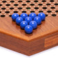 Yellow Mountain Imports Wooden Chinese Checkers Halma Board Game Set (12.7 Inches) With Storage Drawer And Solid Color Glass Marbles (16-Millimeter)