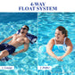 Waterlife 4-In-1 Pool Hammock 2-Pack, Inflatable Pool Chair Float, Water Hammock (Saddle, Lounge Chair, Hammock, Drifter), Navy