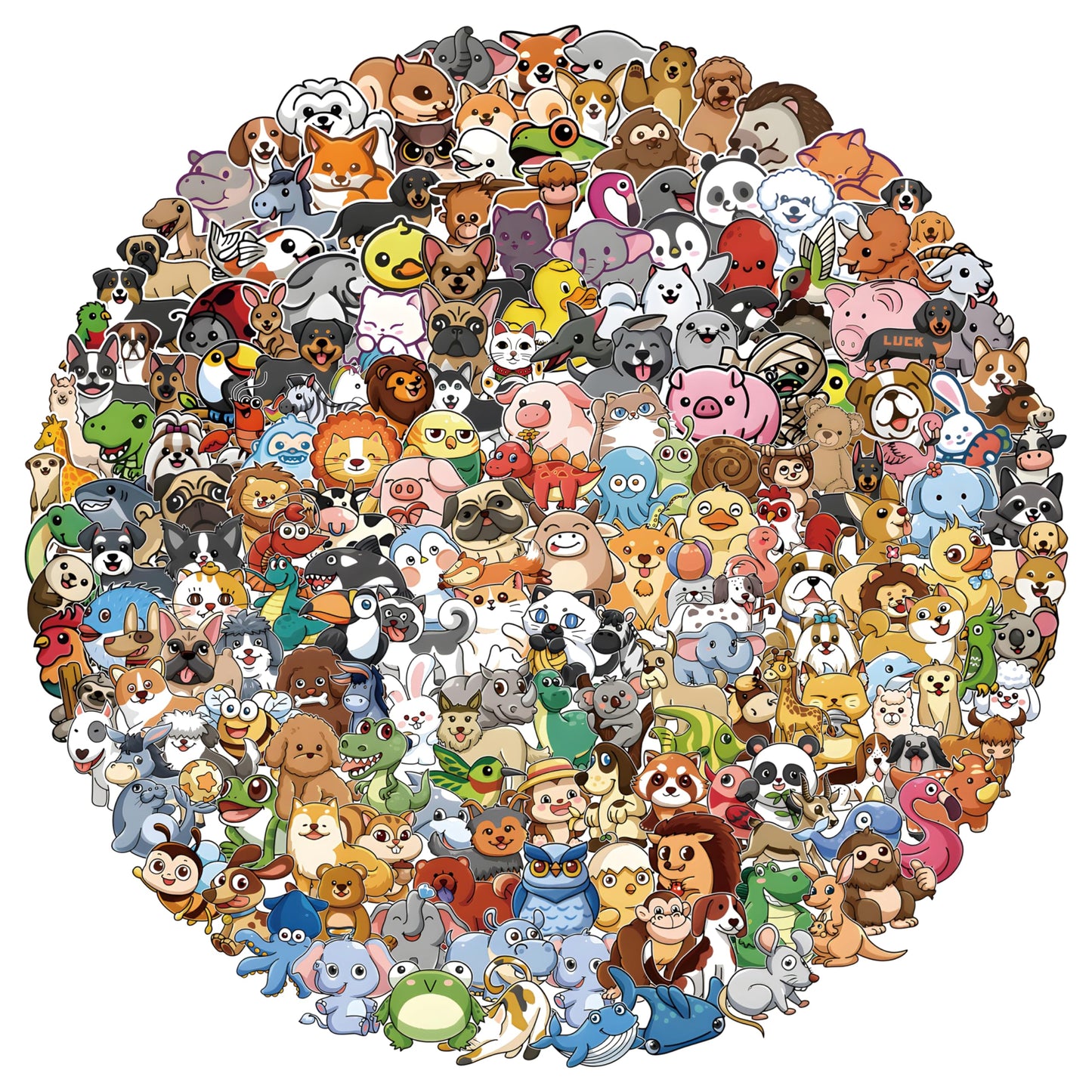 Kazjdkll Animal Stickers Pack,205Pcs Cute Animal Stickers For Kids,Water Bottle Stickers,Waterproof Vinyl Stickers For,Laptop,Sk