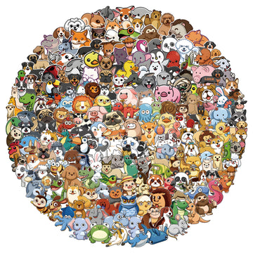 Kazjdkll Animal Stickers Pack,205Pcs Cute Animal Stickers For Kids,Water Bottle Stickers,Waterproof Vinyl Stickers For,Laptop,Sk