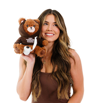 Punchkins Teddy Bear Plushie - I Just Pooped and Wanted U to Know Sassy Stuffed Bear, Cute Teddy Bear Toy for Gifting