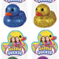 Ja-Ru Giant Glitter Rubber Ducks (4 Rubber Duckies Assorted) Baby Bath Toys & Pool Beach Essentials. Stress Relief Sensory Play