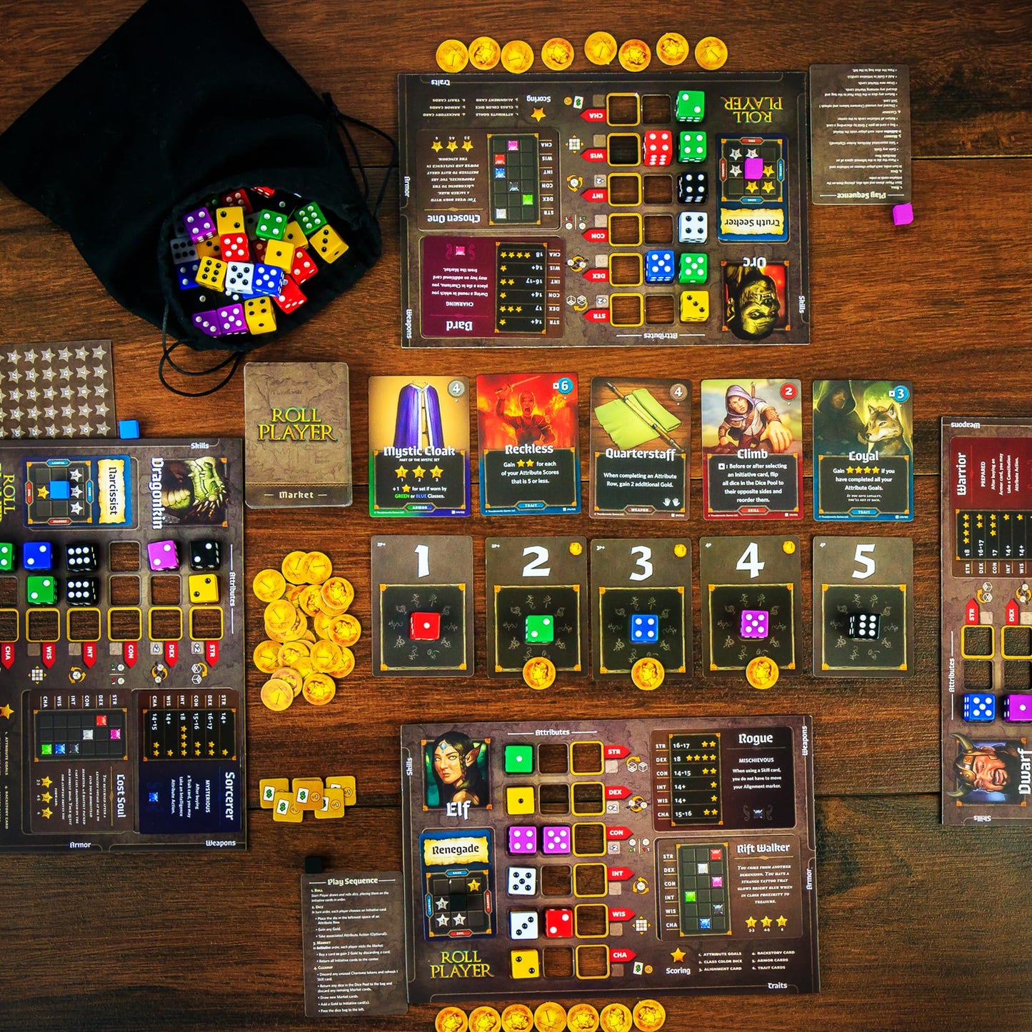 Thunderworks Games: Roll Player Board Game | A Dice Game of Fantasy Character Creation | Ages 10+ | Competitive Strategy | Family Game for 1-4 Players | 60-90 Minutes