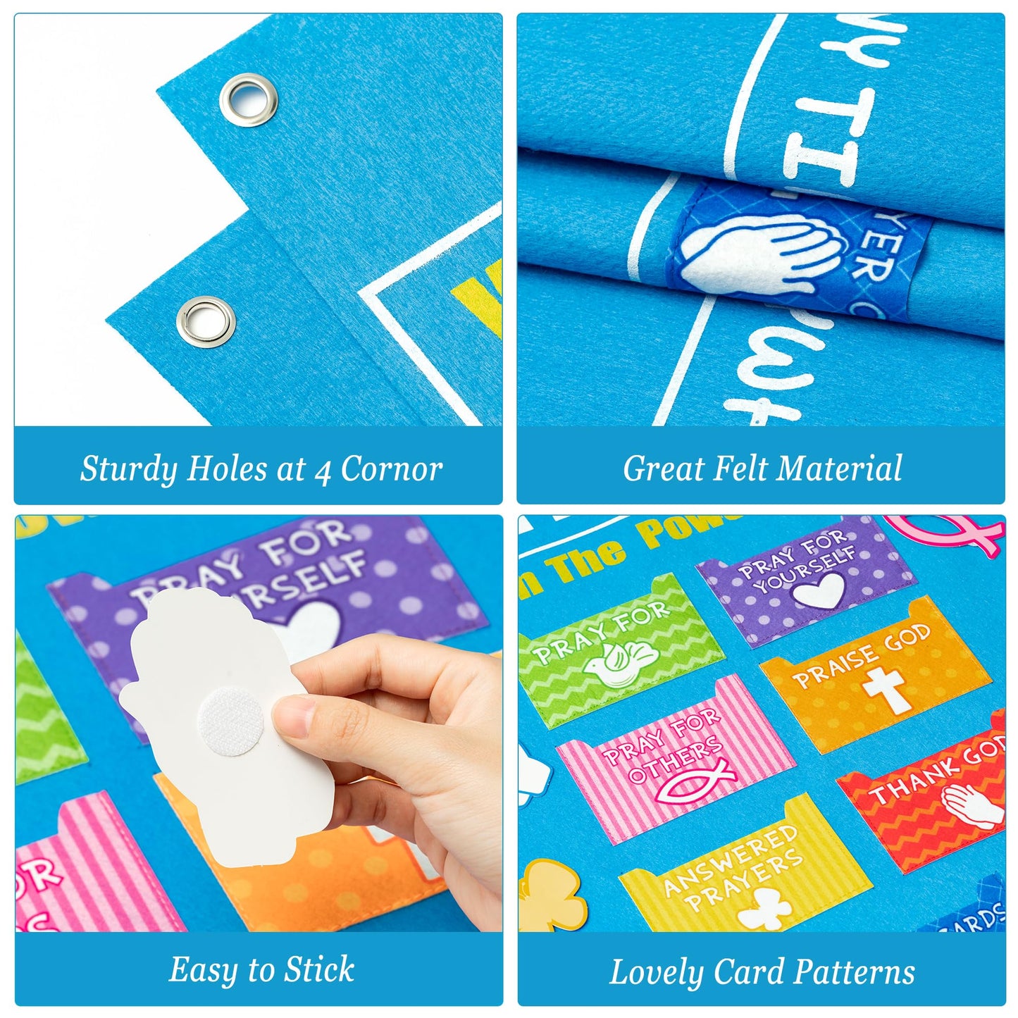 WATINC 37Pcs Prayer Wall Felt Story Board Set with Story Card, Prayer Bulletin Board Accessories, Religious Flannel Felt Stories