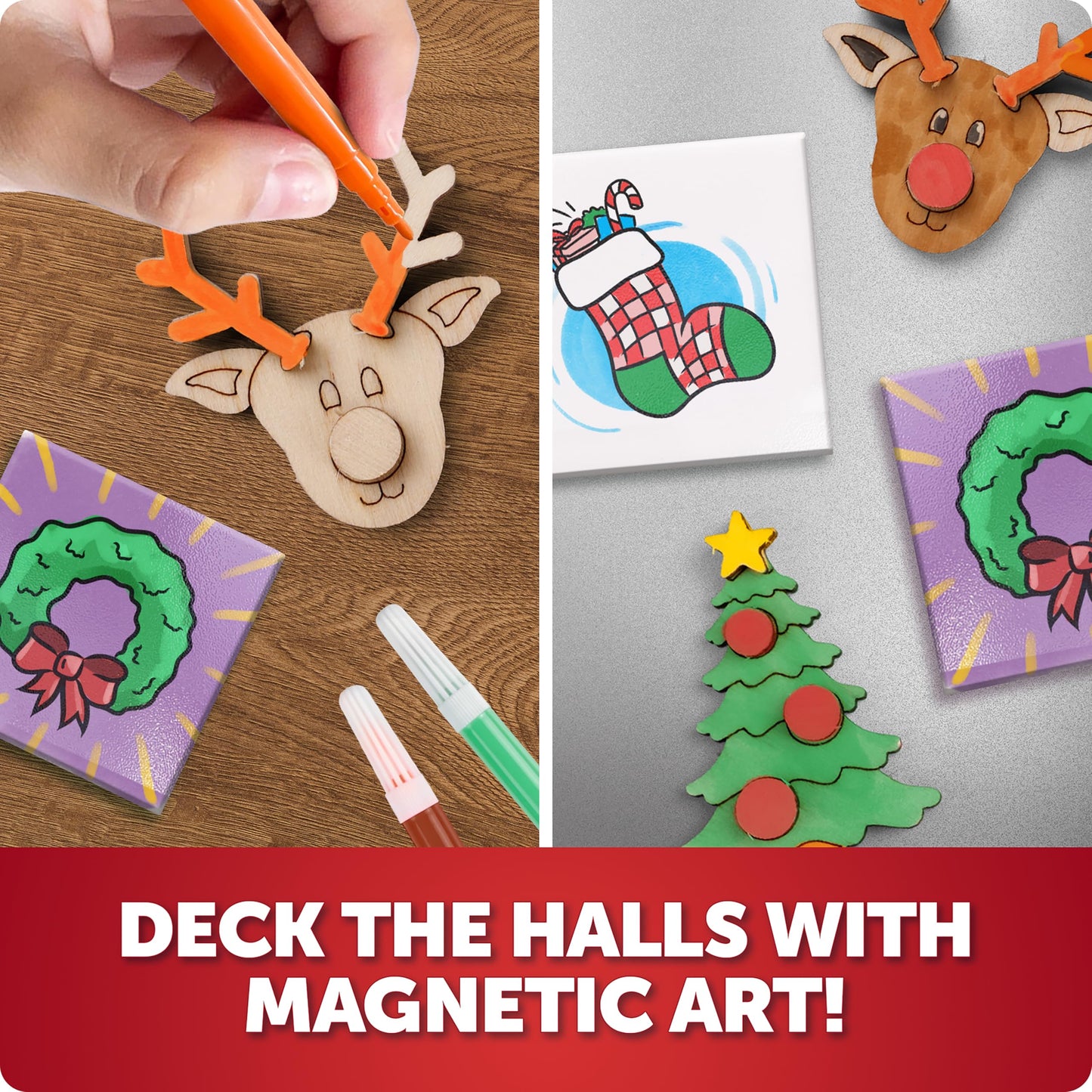 Santas Christmas Craft Kit for Kids - 15 Magical Christmas Crafts for Kids, Make Suncatchers, Paint Holiday Rocks, Make Magnets