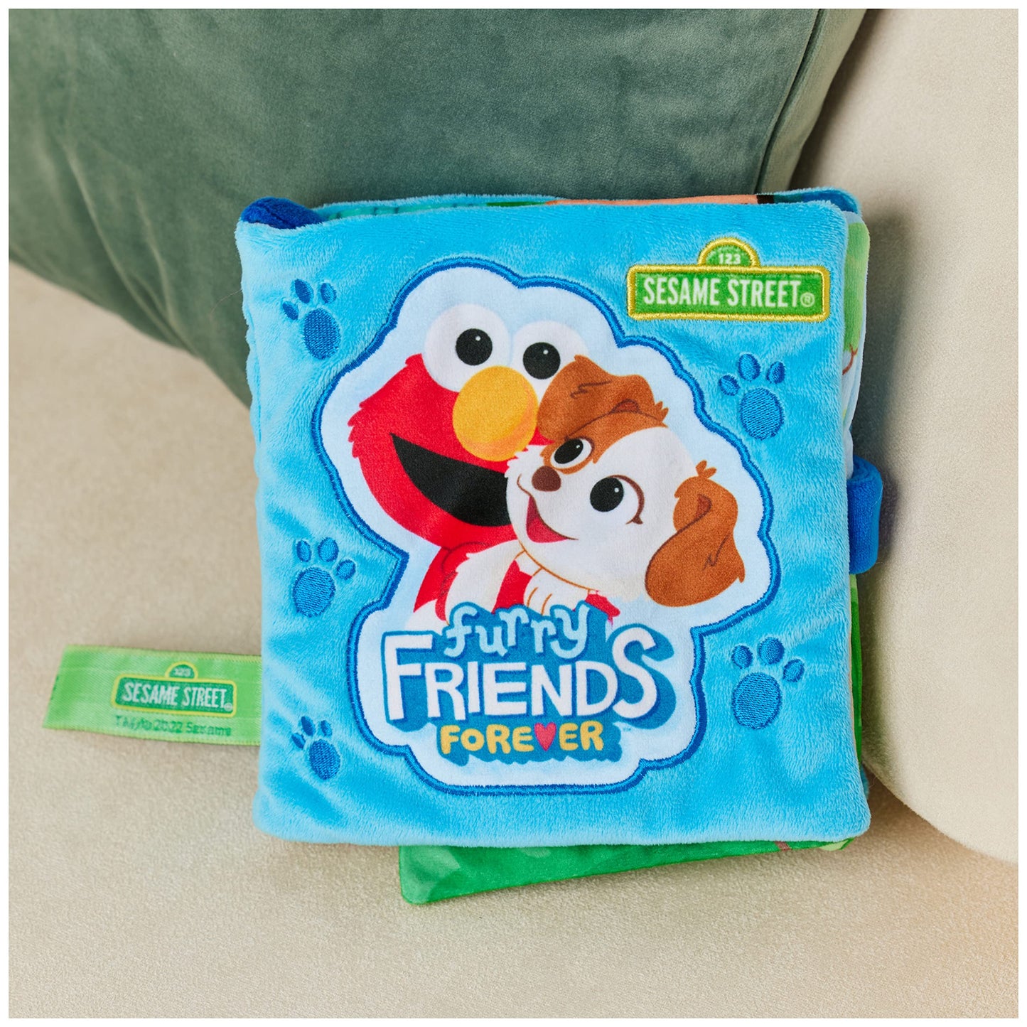 GUND Sesame Street Furry Friends Forever Soft Book  enhanced Plush Sensory Toy for Ages 1 and Up  Blue  6