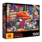 RoseArt 1500 Piece Jigsaw Puzzle - Kodak Premium The Old Book Shop Cats, Multi-colored, Paper, Model 8900ZZBH