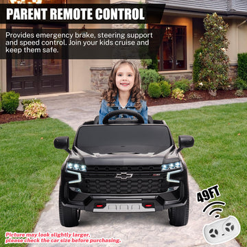 Enyopro Ride On Car For Kids, Licensed Chevrolet Tahoe Suv 12V7Ah Battery Powered Ride On Toy Car, Kids Boys Girls Electric Car With Remote Control, Led Lights, Bluetooth Music, Horn, 3 Speeds (Black)