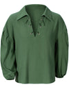 Kids Medieval Viking Pirate Renaissance Retro Costume Shirt for Boys Halloween Party Cosplay 6-8 Years Green