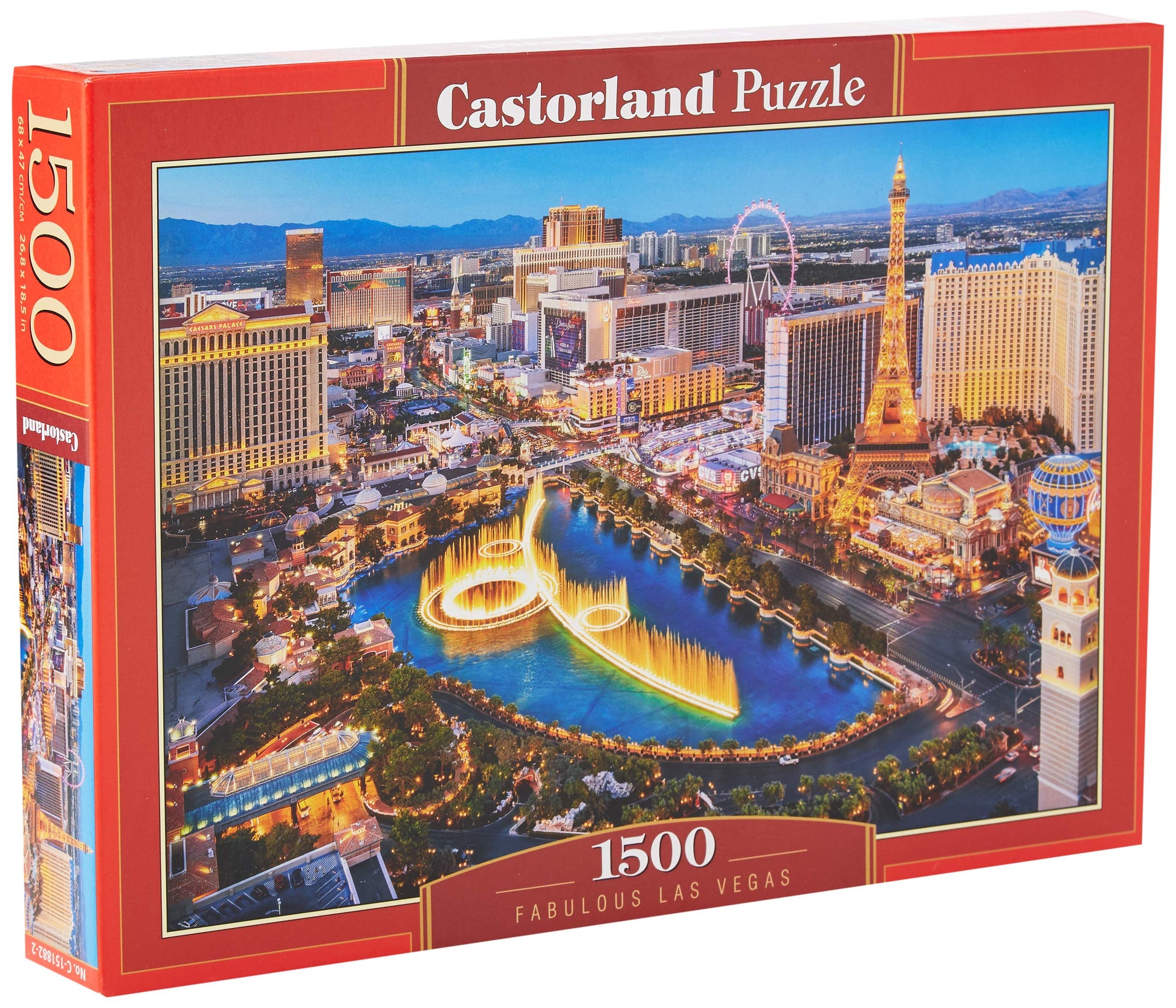 CASTORLAND 1500 Piece Jigsaw Puzzles  Fabulous Las Vegas  USA  mature-themed Puzzles  Castorland C-151882-2
