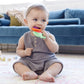 Infantino Lil' Nibbles Textured Silicone Teether -Sensory Exploration And Teething Relief With Easy To Hold Handles, Multicolor