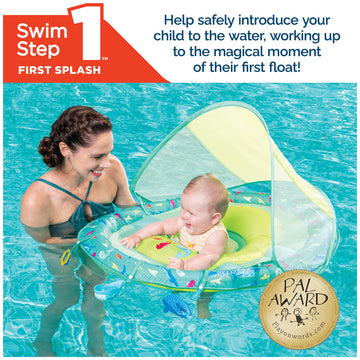 Swimways Baby Spring Float Splash N Play, Baby Float With Canopy & Upf Protection, Baby Pool Toys & Swimming Pool Accessories Fo