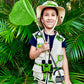 Kidz@Play Bug Hunting Kit, Vest, Hat, Binoculars, Lg. Net, Bug Container, Whistle, Flashlight, Magnifier, Thermostat, Compass (Green)