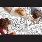 Young N Refined Birthday Party Coloring Page Table Cloth Activity Paper Liner (96x30)