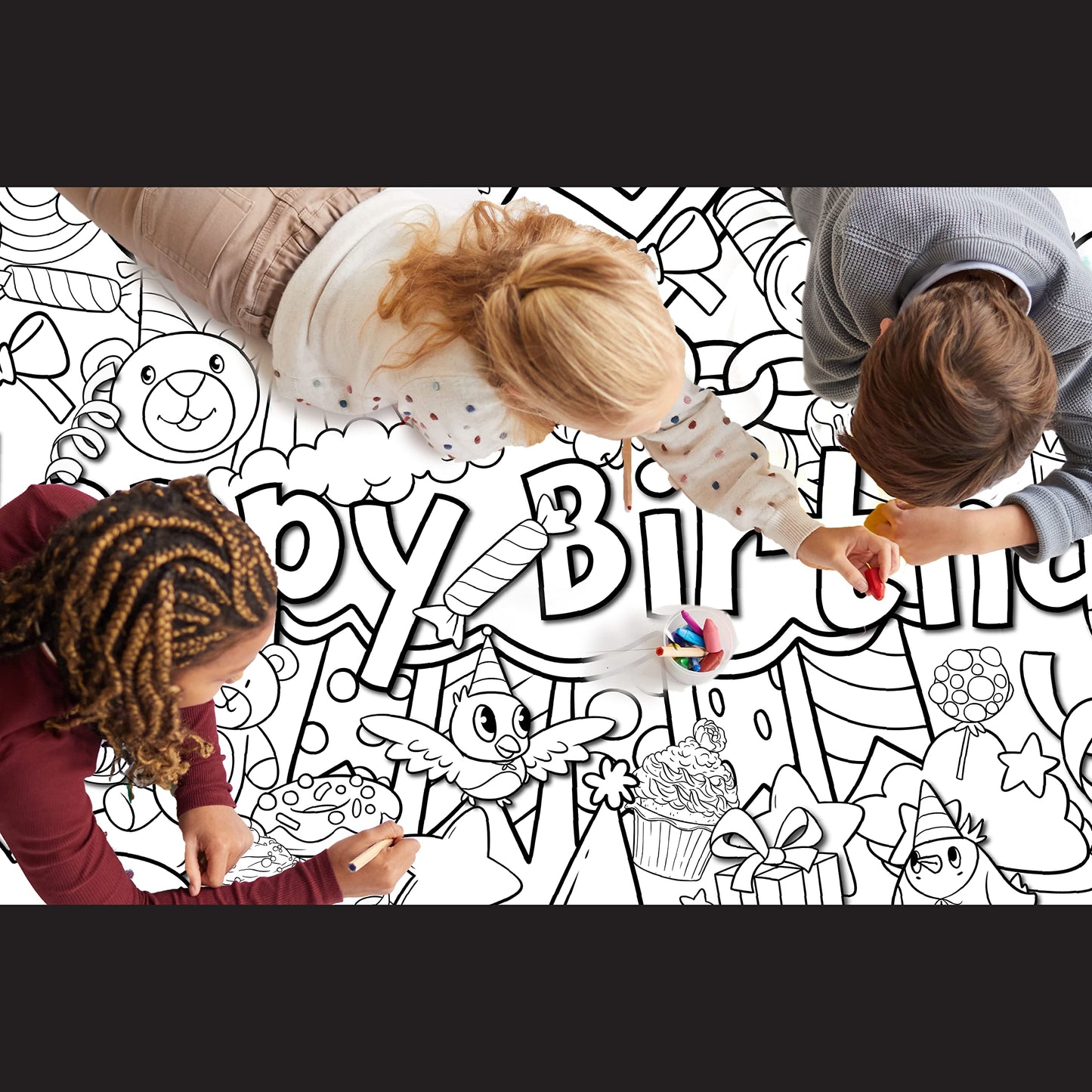 Young N Refined Birthday Party Coloring Page Table Cloth Activity Paper Liner (96x30)