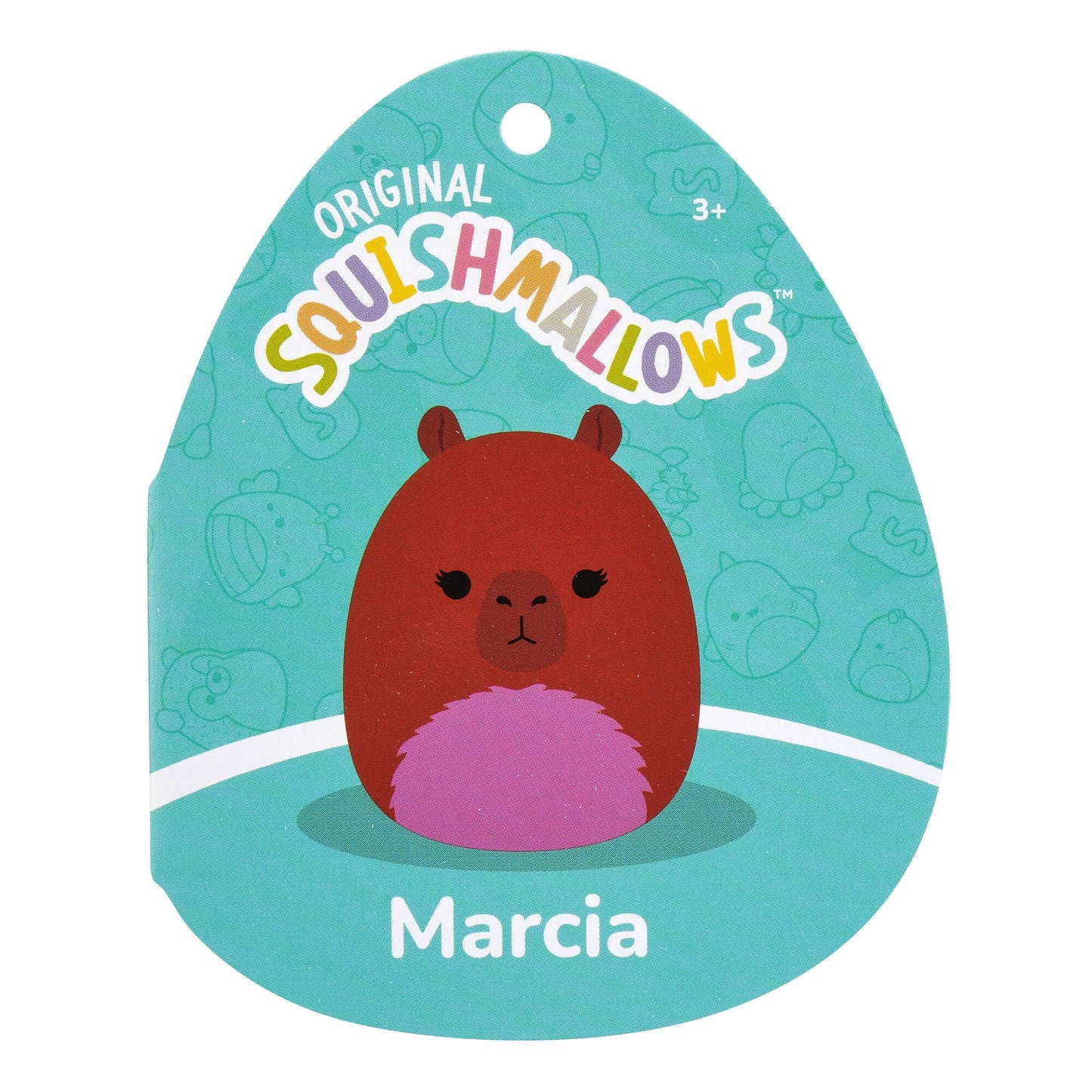 Squishmallows Original 8-Inch Marcia Maroon Capybara Plush Toy - Soft Polyester Cuddle Companion