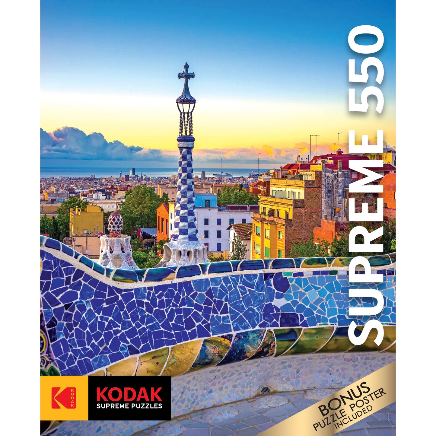 RoseArt 550-Piece Jigsaw Puzzle - Kodak Supreme Park Guell, Barcelona - Multi-colored Cardboard for Adults