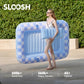 SLOOSH Inflatable Tanning Pool Lounger Float  70 x 46 Pool Floats mature-themed with Pillow  4 in 1 Suntan Tub Raft Floatie Sunbathing Bed Lounge for Water Blow Up Ball Pit Party Gifts  Blue Checker
