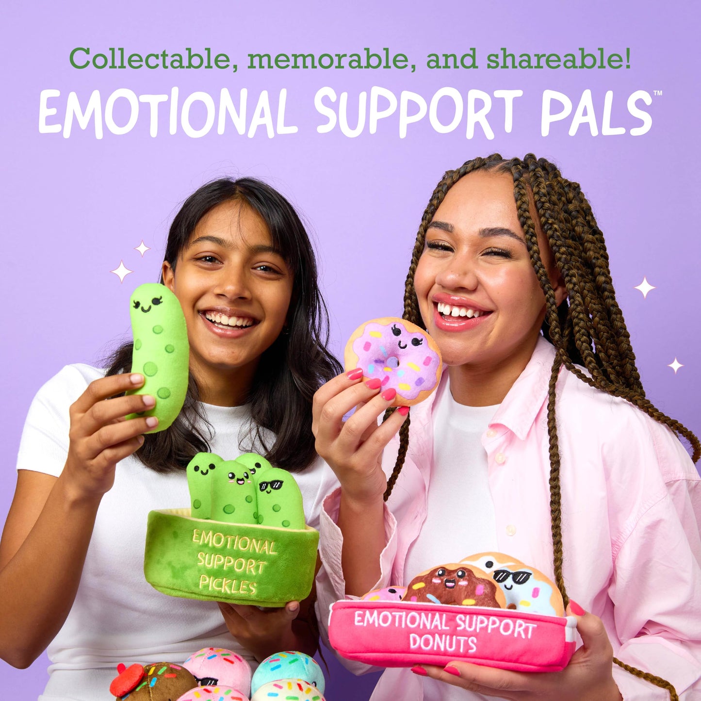 Emotional Support Ice Cream Cones By Relatable, Cuddly Stuffed Animals And Toys, Squishy Toys And Plushies, Great Gift Ideas For Loved Ones Of All Ages, Includes 5 Plushies With Carrying Basket