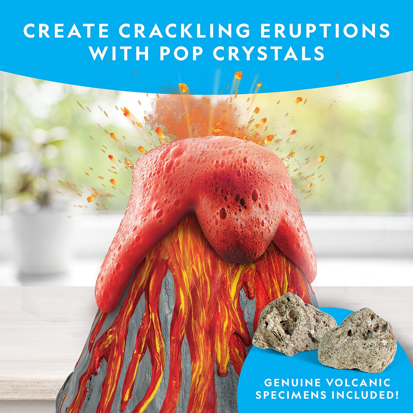 Blue Marble National Geographic Jumbo Volcano Science Kit - 18'' Giant Volcano With Multiple Eruptions, Science Experiments, Sci