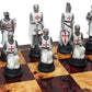 ALMA Medieval Times Knight Chess Men Set - Hand Painted Resin - Model HPL009 - Blue and White - No Board Included
