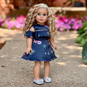 - Romantic Moment - Dark Blue Dress - Clothes Fits 18 Inch Doll (Doll Not Included)