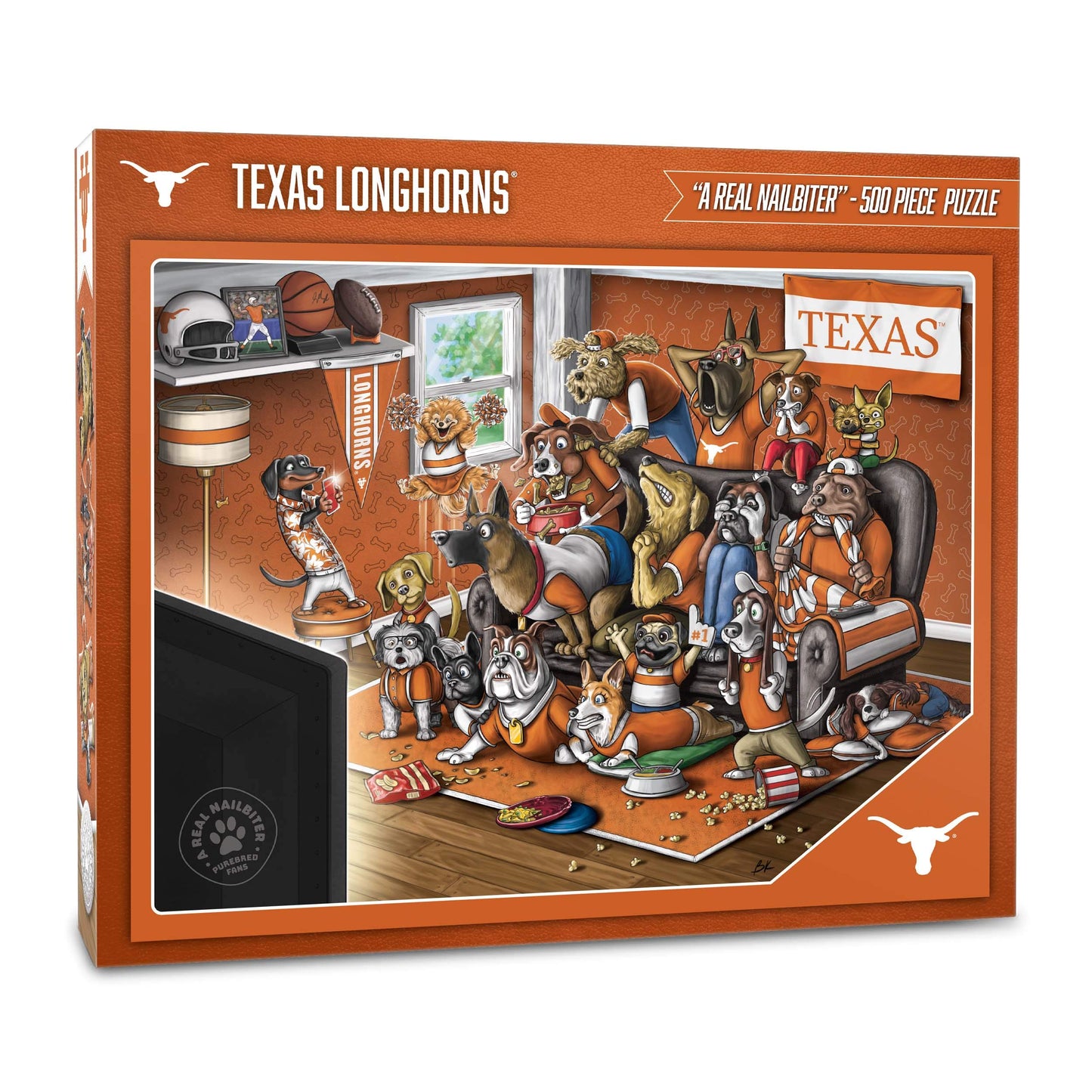 Youthefan Ncaa Texas Longhorns Purebred Fans 500Pc Puzzle - A Real Nailbiter